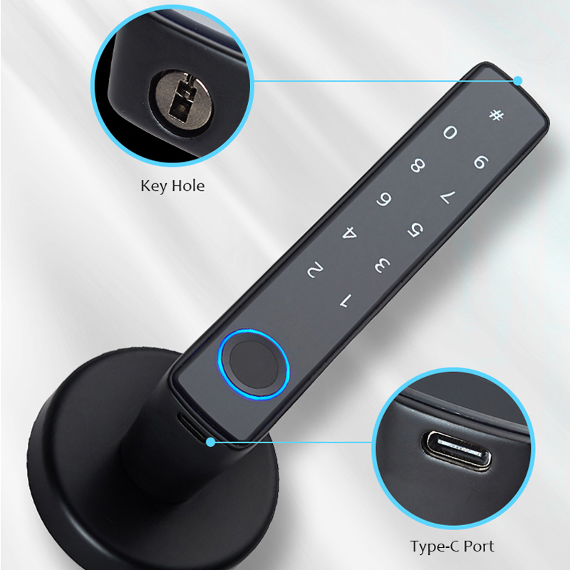 WF‑F8 trou de clé mécanique + alimentation d’urgence Type‑C