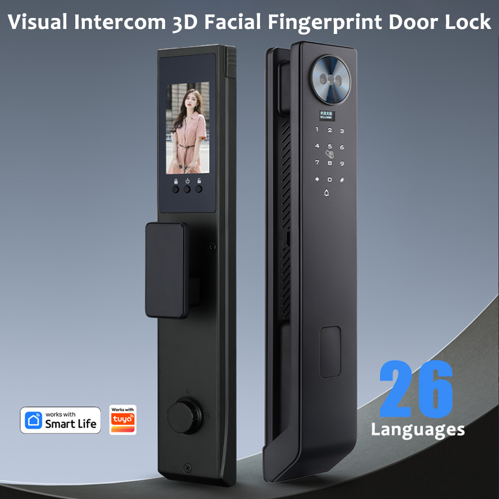 WF‑MY6 serrure intelligente avec interphone visuel et reconnaissance faciale 3D