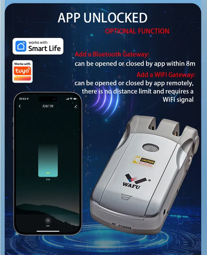 WAFU WF-019 Invisible Remote Lock — Invisible Remote Lock, zinc alloy | detail image 5