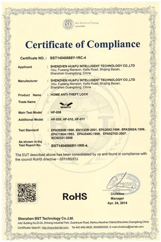 Certificat RoHS