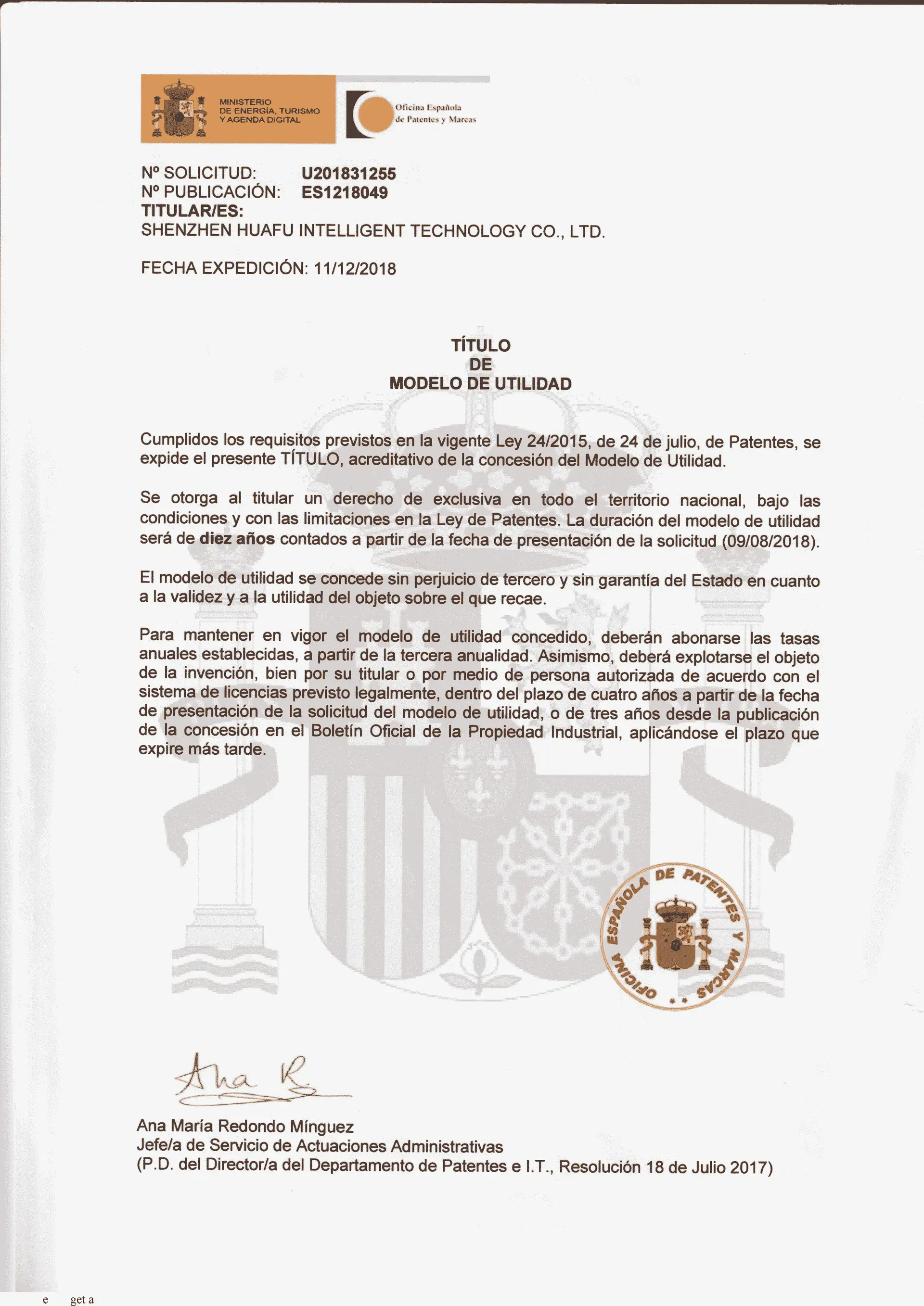 Certificat de Brevet International