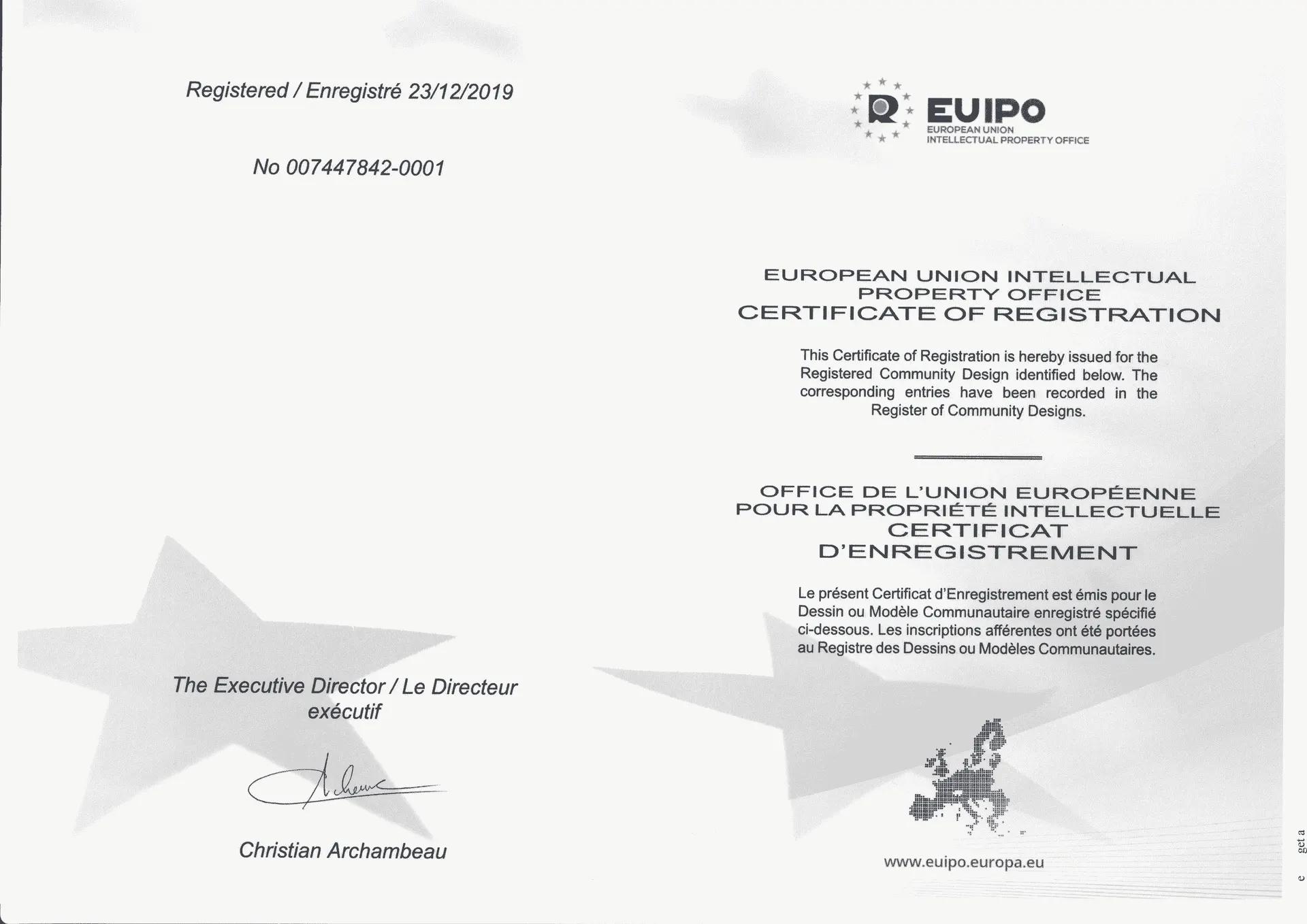 Certificat de Brevet International
