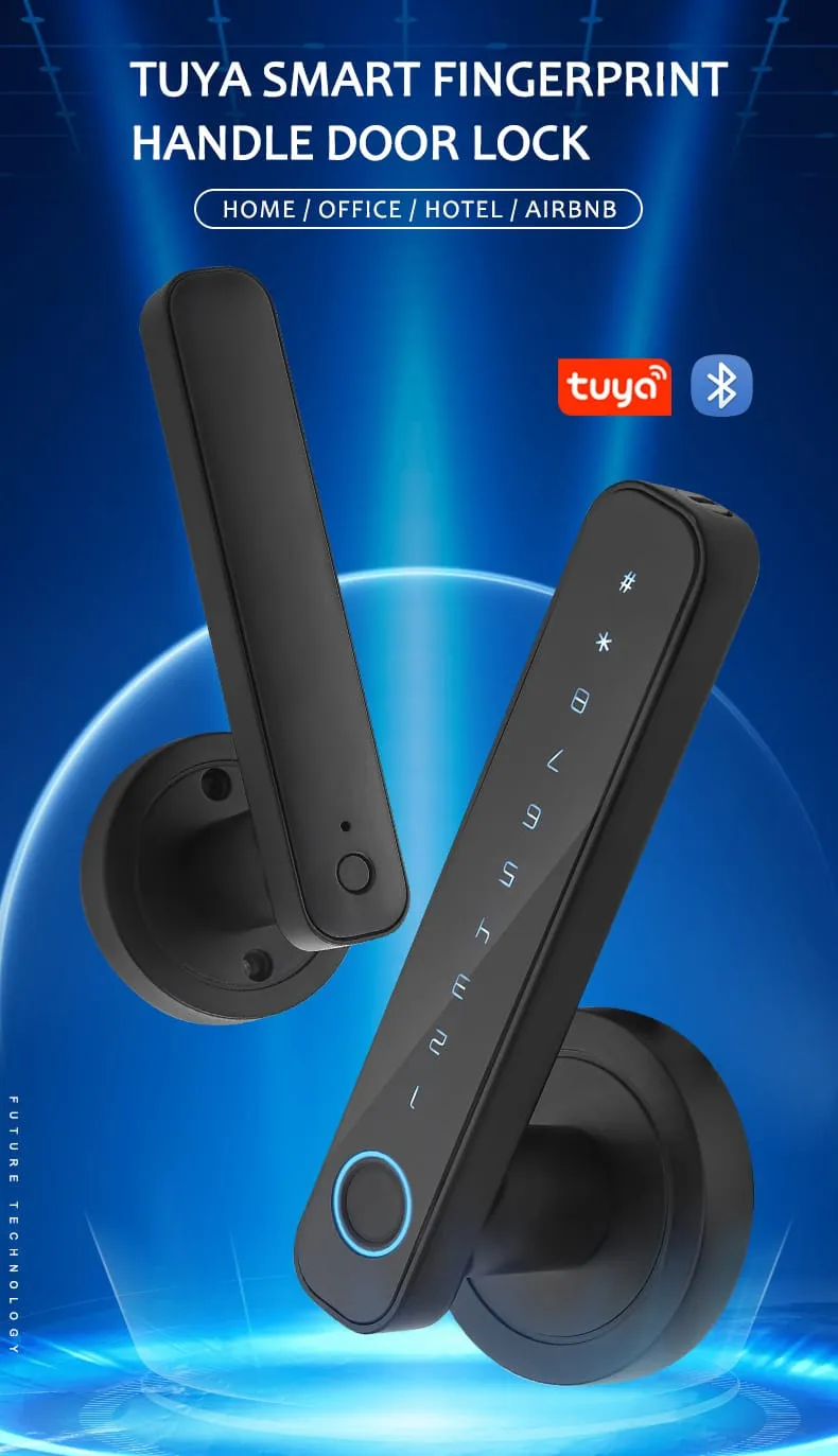 WAFU WF-F4 Fingerprint & Password Handle Lock — fingerprint password handle lock, dynamic password | detail image 1