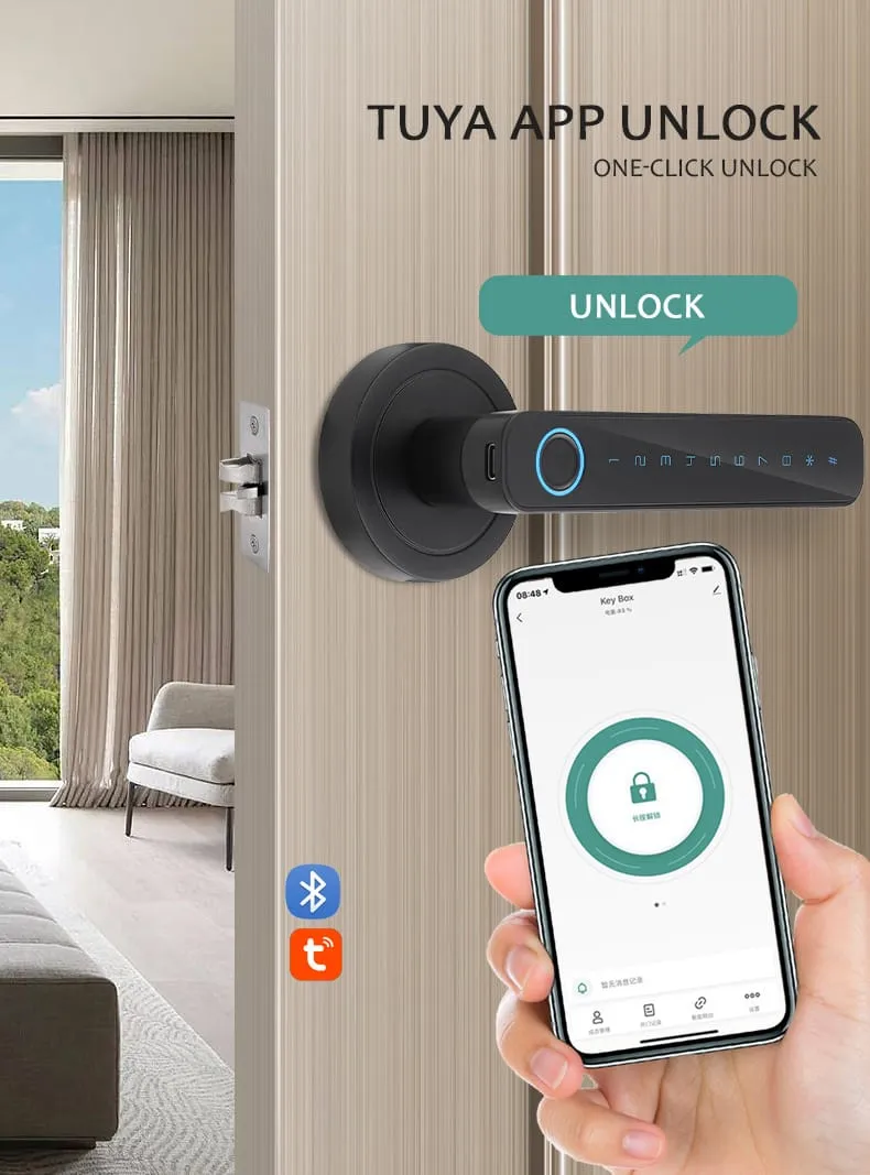 WAFU WF-F4 Fingerprint & Password Handle Lock — fingerprint password handle lock, dynamic password | detail image 3