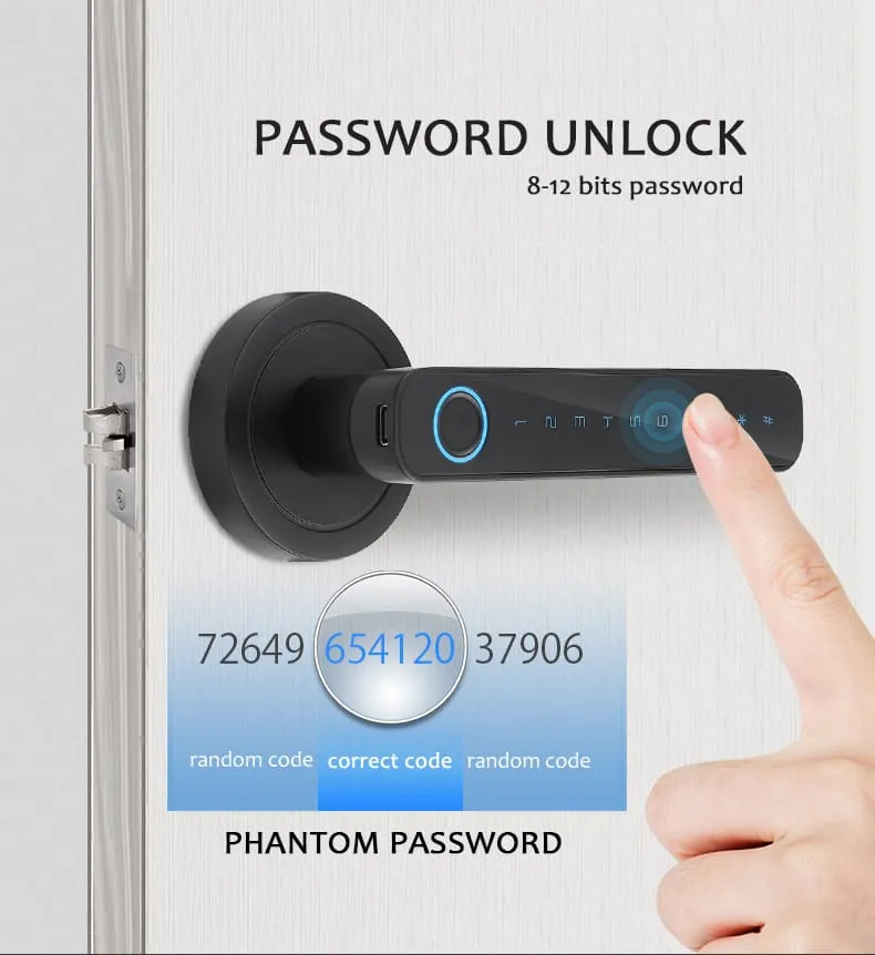 WAFU WF-F4 Fingerprint & Password Handle Lock — fingerprint password handle lock, dynamic password | detail image 7