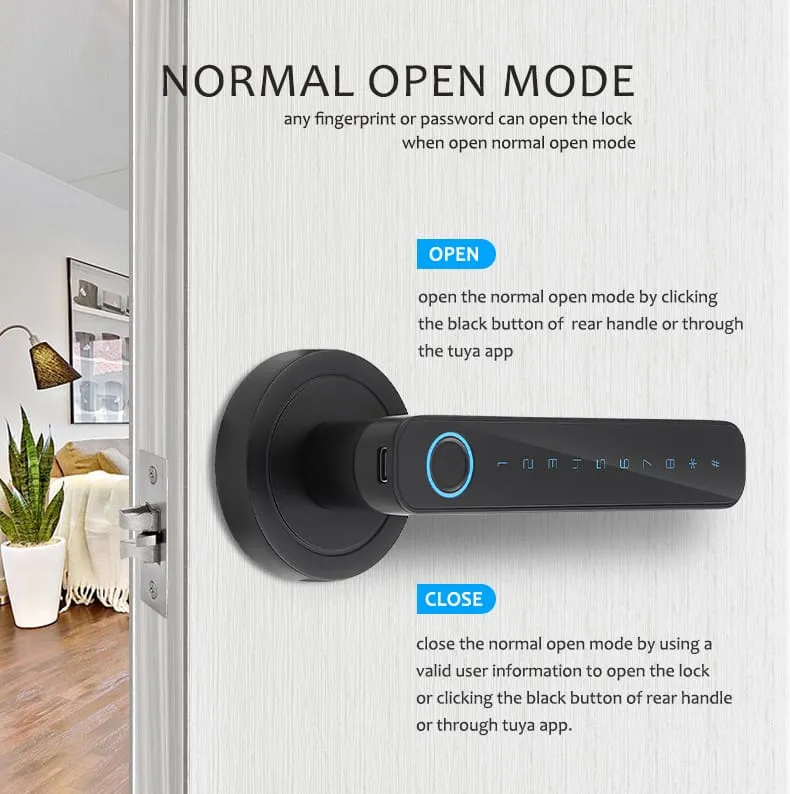 WAFU WF-F4 Fingerprint & Password Handle Lock — fingerprint password handle lock, dynamic password | detail image 8