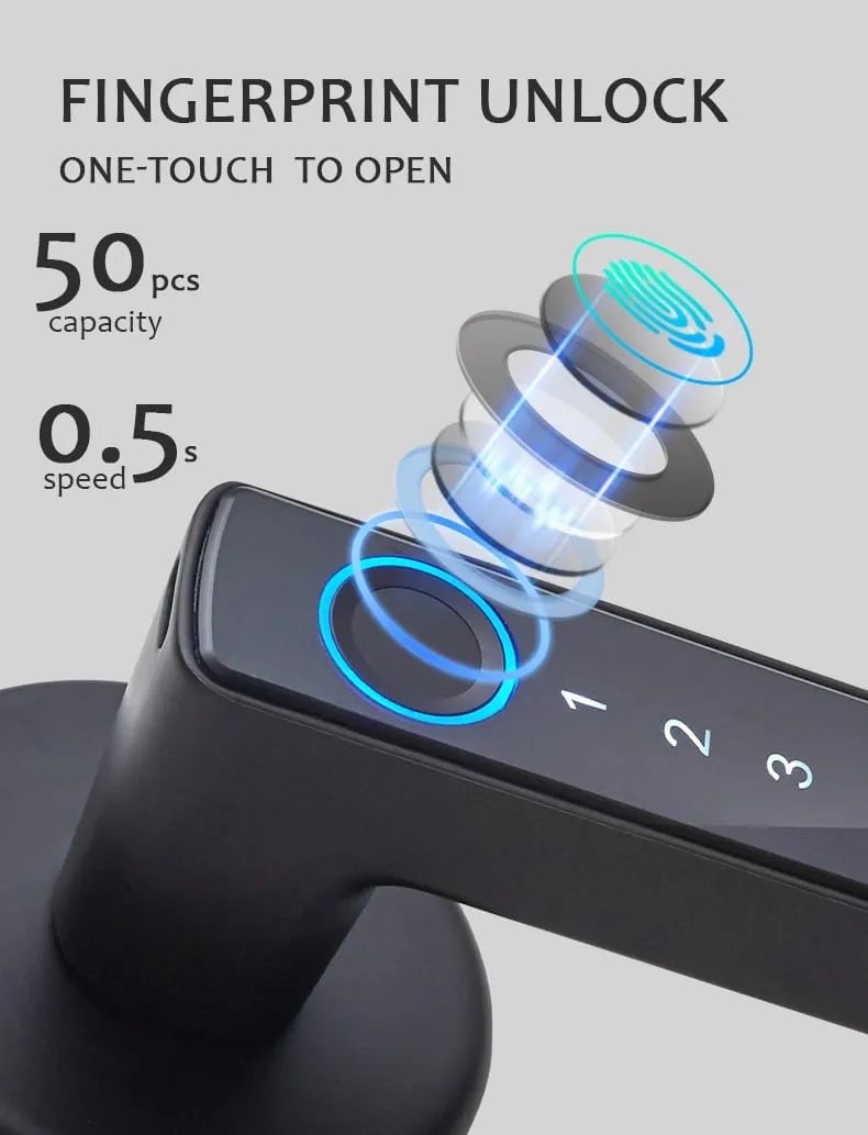 WAFU WF-F6 Fingerprint Handle Lock — fingerprint handle lock, Bluetooth door lock | detail image 12