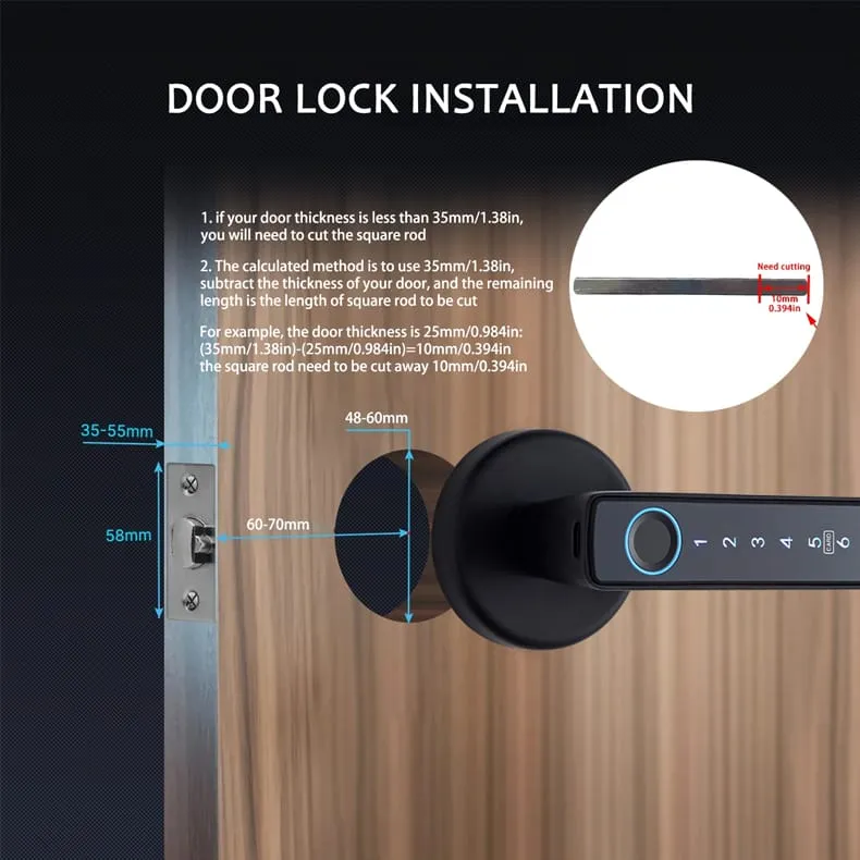 WAFU WF-F6 Fingerprint Handle Lock — fingerprint handle lock, Bluetooth door lock | detail image 20