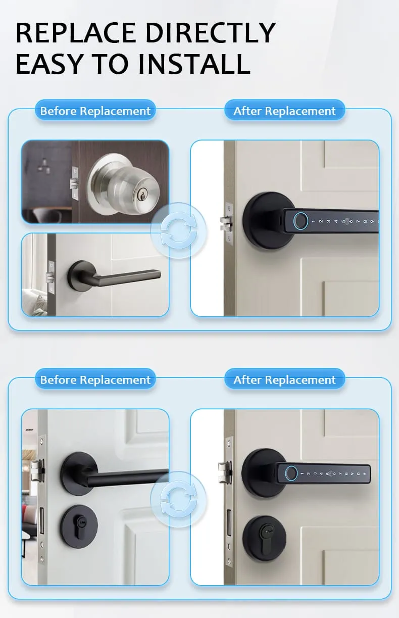 WAFU WF-F6 Fingerprint Handle Lock — fingerprint handle lock, Bluetooth door lock | detail image 4