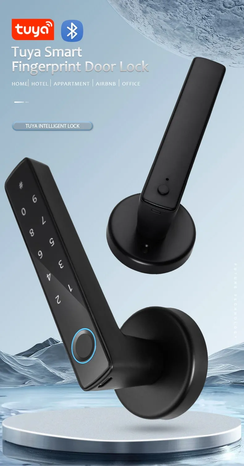 WAFU WF-F8 Fingerprint & Password Handle Lock — fingerprint password handle lock, large capacity | detail image 1