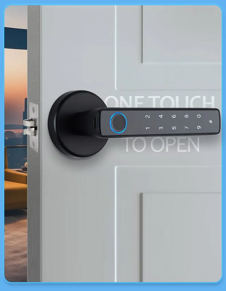 WAFU WF-F8 Fingerprint & Password Handle Lock — fingerprint password handle lock, large capacity | detail image 3