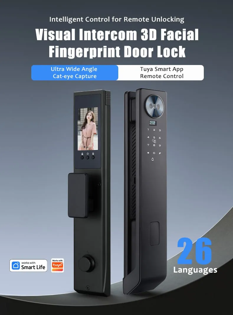 WAFU WF-MY6 3D Face & Peephole Lock — 3D face peephole lock, 26 languages | detail image 1