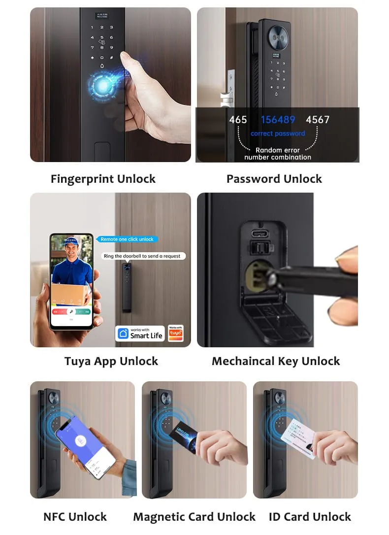WAFU WF-MY6 3D Face & Peephole Lock — 3D face peephole lock, 26 languages | detail image 5