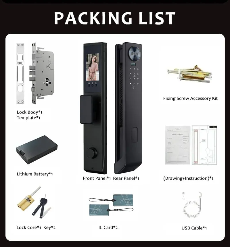 WAFU WF-MY6 3D Face & Peephole Lock — 3D face peephole lock, 26 languages | detail image 9