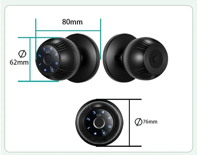 WAFU WF-Q7 Smart Ball Knob Lock — Smart Ball Knob Lock, modern minimalist | detail image 10