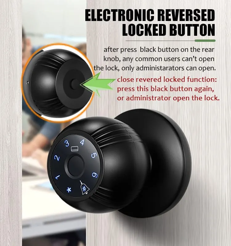 WAFU WF-Q7 Smart Ball Knob Lock — Smart Ball Knob Lock, modern minimalist | detail image 8