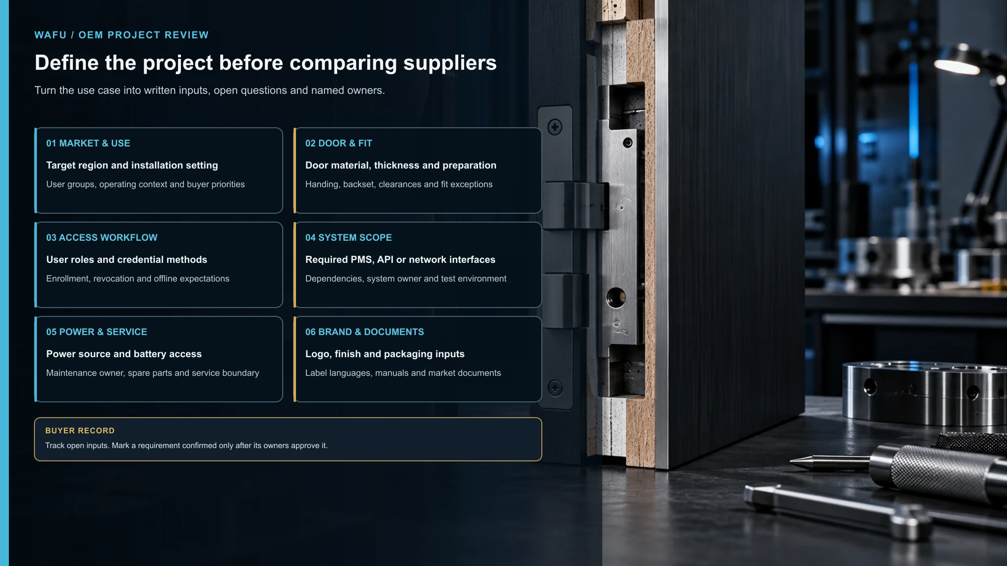 Exigences d’un projet pour évaluer un fournisseur OEM de serrures intelligentes
