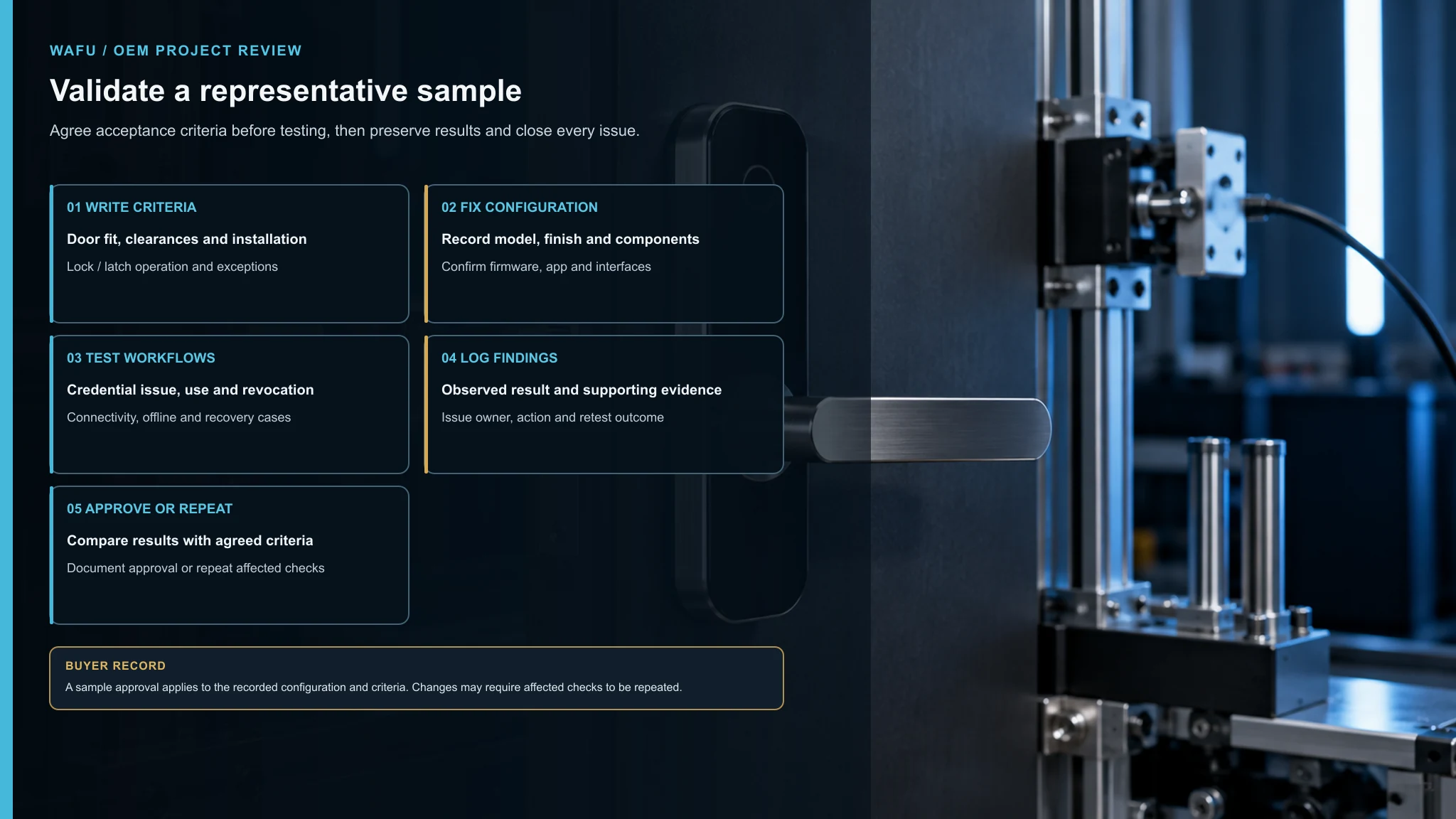 Processus de validation d’échantillon pour un projet OEM